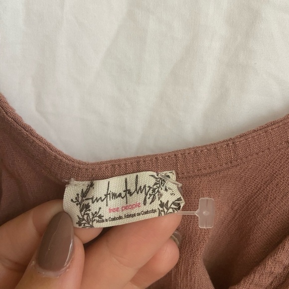Free People Intimately brown V-Neck Buttoned Front Bodysuit Size Small - Picture 10 of 14